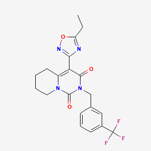 molecular formula C20H19F3N4O3 B2447815 4-(5-ethyl-1,2,4-oxadiazol-3-yl)-2-[3-(trifluoromethyl)benzyl]-5,6,7,8-tetrahydro-1H-pyrido[1,2-c]pyrimidine-1,3(2H)-dione CAS No. 1775402-65-7