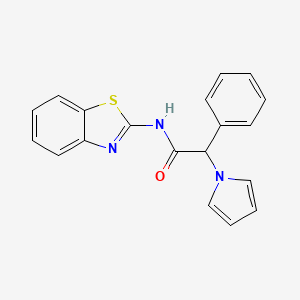 molecular formula C19H15N3OS B2447828 N-(benzo[d]thiazol-2-yl)-2-phenyl-2-(1H-pyrrol-1-yl)acetamide CAS No. 1257547-52-6