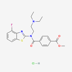 molecular formula C22H25ClFN3O3S B2447831 Methyl 4-((2-(diethylamino)ethyl)(4-fluorobenzo[d]thiazol-2-yl)carbamoyl)benzoate hydrochloride CAS No. 1216802-27-5