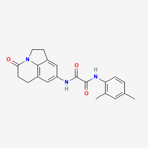 molecular formula C21H21N3O3 B2447833 N1-(2,4-dimethylphenyl)-N2-(4-oxo-2,4,5,6-tetrahydro-1H-pyrrolo[3,2,1-ij]quinolin-8-yl)oxalamide CAS No. 898435-81-9