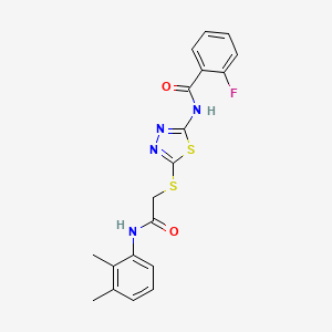 N-(5-((2-((2,3-dimethylphenyl)amino)-2-oxoethyl)thio)-1,3,4-thiadiazol-2-yl)-2-fluorobenzamide