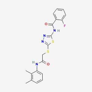 molecular formula C19H17FN4O2S2 B2447834 N-(5-((2-((2,3-diméthylphényl)amino)-2-oxoéthyl)thio)-1,3,4-thiadiazol-2-yl)-2-fluorobenzamide CAS No. 392294-46-1