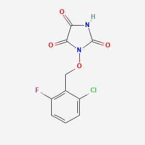 molecular formula C10H6ClFN2O4 B2447836 1-[(2-chloro-6-fluorobenzyl)oxy]-1H-imidazole-2,4,5(3H)-trione CAS No. 339103-96-7