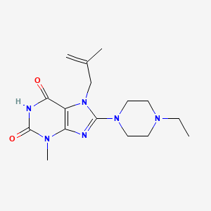molecular formula C16H24N6O2 B2447837 8-(4-Ethylpiperazin-1-yl)-3-methyl-7-(2-methylprop-2-enyl)purine-2,6-dione CAS No. 476482-61-8