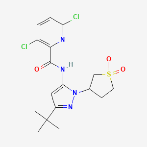 molecular formula C17H20Cl2N4O3S B2447839 N-[3-tert-butyl-1-(1,1-dioxo-1lambda6-thiolan-3-yl)-1H-pyrazol-5-yl]-3,6-dichloropyridine-2-carboxamide CAS No. 1171760-23-8