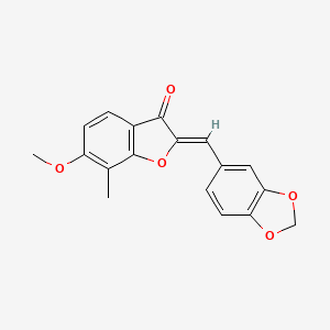 (Z)-2-(benzo[d][1,3]dioxol-5-ylmethylene)-6-methoxy-7-methylbenzofuran-3(2H)-one