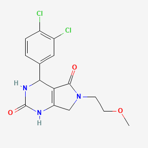 molecular formula C15H15Cl2N3O3 B2447848 4-(3,4-dichlorophenyl)-6-(2-methoxyethyl)-3,4,6,7-tetrahydro-1H-pyrrolo[3,4-d]pyrimidine-2,5-dione CAS No. 941029-41-0