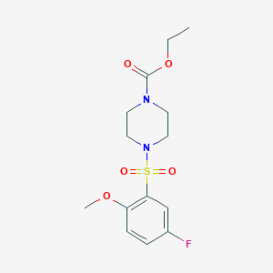 molecular formula C14H19FN2O5S B2447863 Ethyl 4-[(5-fluoro-2-methoxyphenyl)sulfonyl]piperazinecarboxylate CAS No. 695170-34-4