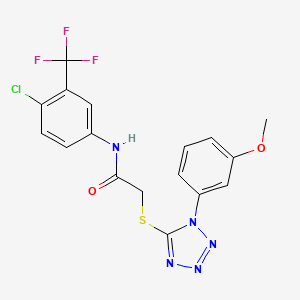 molecular formula C17H13ClF3N5O2S B2447865 N-[4-chloro-3-(trifluoromethyl)phenyl]-2-{[1-(3-methoxyphenyl)-1H-tetrazol-5-yl]sulfanyl}acetamide CAS No. 893781-38-9