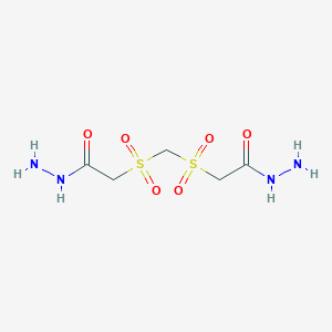 molecular formula C5H12N4O6S2 B2447872 2-[(2-Hydrazinyl-2-oxoethyl)sulfonylmethylsulfonyl]acetohydrazide CAS No. 166956-12-3