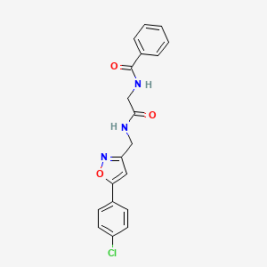 N-(2-(((5-(4-chlorophenyl)isoxazol-3-yl)methyl)amino)-2-oxoethyl)benzamide