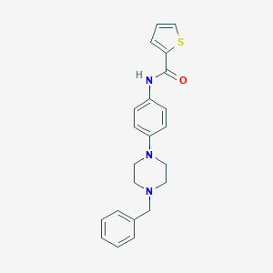 molecular formula C22H23N3OS B244788 N-[4-(4-benzylpiperazin-1-yl)phenyl]thiophene-2-carboxamide 