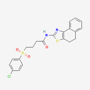 molecular formula C21H19ClN2O3S2 B2447883 4-((4-chlorophenyl)sulfonyl)-N-(4,5-dihydronaphtho[1,2-d]thiazol-2-yl)butanamide CAS No. 922970-71-6