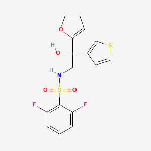 2,6-difluoro-N-(2-(furan-2-yl)-2-hydroxy-2-(thiophen-3-yl)ethyl)benzenesulfonamide