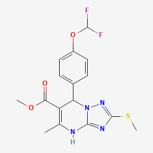 molecular formula C16H16F2N4O3S B2447890 Methyl 7-(4-(difluoromethoxy)phenyl)-5-methyl-2-(methylthio)-4,7-dihydro-[1,2,4]triazolo[1,5-a]pyrimidine-6-carboxylate CAS No. 941897-20-7