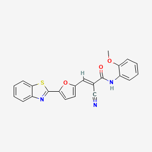 (E)-3-[5-(1,3-benzothiazol-2-yl)furan-2-yl]-2-cyano-N-(2-methoxyphenyl)prop-2-enamide