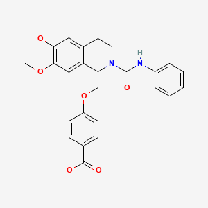Methyl 4-[[6,7-dimethoxy-2-(phenylcarbamoyl)-3,4-dihydro-1H-isoquinolin-1-yl]methoxy]benzoate