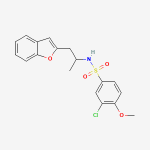 molecular formula C18H18ClNO4S B2447897 N-(1-(benzofuran-2-yl)propan-2-yl)-3-chloro-4-methoxybenzenesulfonamide CAS No. 2034305-40-1