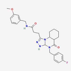 3-{4-[(4-fluorophenyl)methyl]-5-oxo-4H,5H-[1,2,4]triazolo[4,3-a]quinazolin-1-yl}-N-[(3-methoxyphenyl)methyl]propanamide