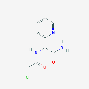 molecular formula C9H10ClN3O2 B2447917 2-[(2-Chloroacetyl)amino]-2-pyridin-2-ylacetamide CAS No. 2411193-49-0