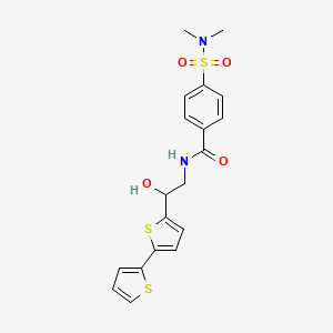 molecular formula C19H20N2O4S3 B2447923 N-(2-{[2,2'-联噻吩]-5-基}-2-羟乙基)-4-(二甲基氨磺酰基)苯甲酰胺 CAS No. 2097921-61-2