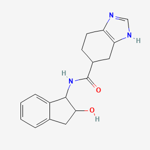 molecular formula C17H19N3O2 B2447928 N-(2-hydroxy-2,3-dihydro-1H-inden-1-yl)-4,5,6,7-tetrahydro-1H-benzo[d]imidazole-5-carboxamide CAS No. 2034451-31-3