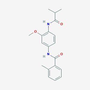 molecular formula C19H22N2O3 B244793 N-[4-(isobutyrylamino)-3-methoxyphenyl]-2-methylbenzamide 