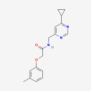 molecular formula C17H19N3O2 B2447943 N-((6-cyclopropylpyrimidin-4-yl)methyl)-2-(m-tolyloxy)acetamide CAS No. 2194845-29-7