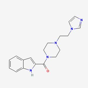 molecular formula C18H21N5O B2447944 (4-(2-(1H-imidazol-1-yl)ethyl)piperazin-1-yl)(1H-indol-2-yl)methanone CAS No. 123215-99-6