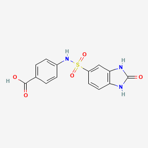 molecular formula C14H11N3O5S B2447947 4-(2-oxo-2,3-dihydro-1H-1,3-benzodiazole-5-sulfonamido)benzoic acid CAS No. 726155-15-3