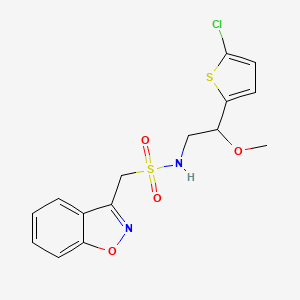 molecular formula C15H15ClN2O4S2 B2447949 1-(benzo[d]isoxazol-3-yl)-N-(2-(5-chlorothiophen-2-yl)-2-methoxyethyl)methanesulfonamide CAS No. 2034530-28-2