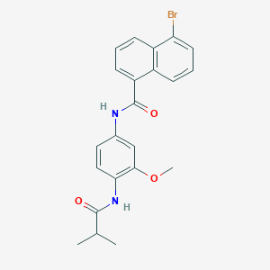 molecular formula C22H21BrN2O3 B244795 5-bromo-N-[4-(isobutyrylamino)-3-methoxyphenyl]-1-naphthamide 