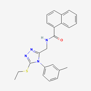 molecular formula C23H22N4OS B2447950 N-((5-(ethylthio)-4-(m-tolyl)-4H-1,2,4-triazol-3-yl)methyl)-1-naphthamide CAS No. 391948-50-8