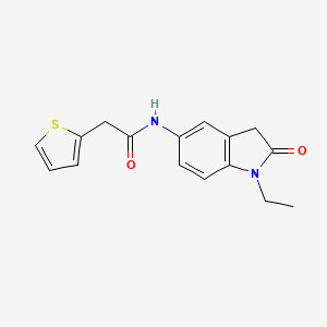 molecular formula C16H16N2O2S B2447952 N-(1-ethyl-2-oxoindolin-5-yl)-2-(thiophen-2-yl)acetamide CAS No. 921812-79-5