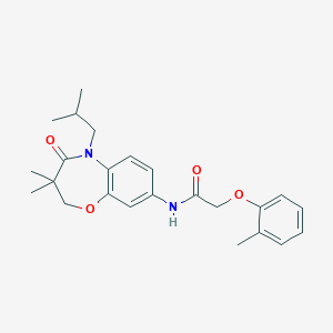 molecular formula C24H30N2O4 B2447955 N-(5-isobutyl-3,3-dimethyl-4-oxo-2,3,4,5-tetrahydrobenzo[b][1,4]oxazepin-8-yl)-2-(o-tolyloxy)acetamide CAS No. 921582-90-3