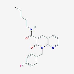molecular formula C21H22FN3O2 B2447958 1-(4-fluorobenzyl)-2-oxo-N-pentyl-1,2-dihydro-1,8-naphthyridine-3-carboxamide CAS No. 946208-19-1