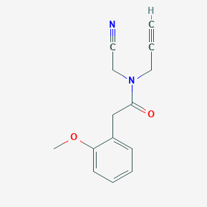 molecular formula C14H14N2O2 B2447968 N-(Cyanomethyl)-2-(2-methoxyphenyl)-N-prop-2-ynylacetamide CAS No. 1825584-99-3