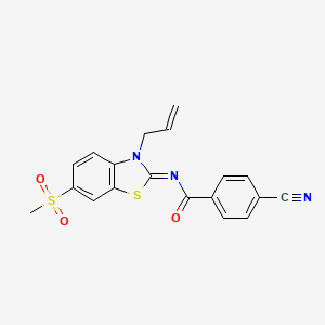 molecular formula C19H15N3O3S2 B2447973 (Z)-N-(3-allyl-6-(methylsulfonyl)benzo[d]thiazol-2(3H)-ylidene)-4-cyanobenzamide CAS No. 865175-48-0