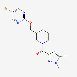 [3-[(5-Bromopyrimidin-2-yl)oxymethyl]piperidin-1-yl]-(1,5-dimethylpyrazol-3-yl)methanone