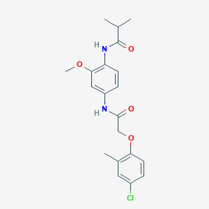 molecular formula C20H23ClN2O4 B244799 N-(4-{[(4-chloro-2-methylphenoxy)acetyl]amino}-2-methoxyphenyl)-2-methylpropanamide 