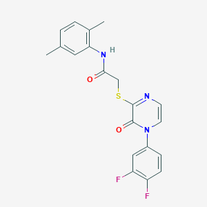 2-[4-(3,4-difluorophenyl)-3-oxopyrazin-2-yl]sulfanyl-N-(2,5-dimethylphenyl)acetamide