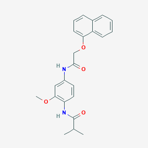 molecular formula C23H24N2O4 B244800 N-(2-methoxy-4-{[(1-naphthyloxy)acetyl]amino}phenyl)-2-methylpropanamide 