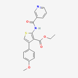 molecular formula C20H18N2O4S B2448000 Ethyl 4-(4-methoxyphenyl)-2-(nicotinamido)thiophene-3-carboxylate CAS No. 315696-85-6