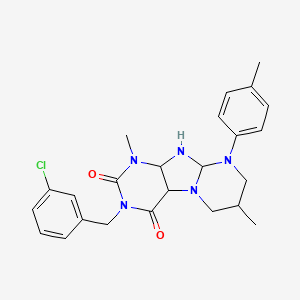 3-[(3-chlorophenyl)methyl]-1,7-dimethyl-9-(4-methylphenyl)-1H,2H,3H,4H,6H,7H,8H,9H-pyrimido[1,2-g]purine-2,4-dione