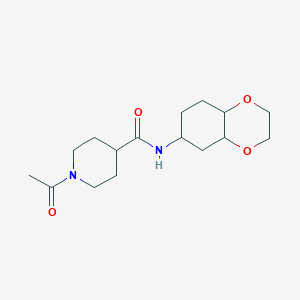 molecular formula C16H26N2O4 B2448005 1-acetyl-N-(octahydrobenzo[b][1,4]dioxin-6-yl)piperidine-4-carboxamide CAS No. 1902893-76-8