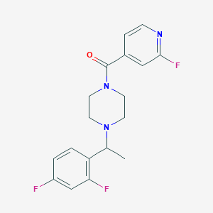 molecular formula C18H18F3N3O B2448011 1-[1-(2,4-Difluorophenyl)ethyl]-4-(2-fluoropyridine-4-carbonyl)piperazine CAS No. 1333700-31-4