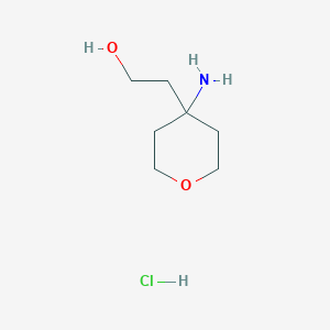 molecular formula C7H16ClNO2 B2448021 2-(4-Aminooxan-4-yl)ethan-1-ol hydrochloride CAS No. 1955514-25-6