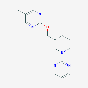 B2448026 5-Methyl-2-[(1-pyrimidin-2-ylpiperidin-3-yl)methoxy]pyrimidine CAS No. 2379995-82-9