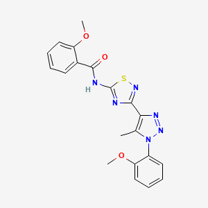 B2448028 2-methoxy-N-(3-(1-(2-methoxyphenyl)-5-methyl-1H-1,2,3-triazol-4-yl)-1,2,4-thiadiazol-5-yl)benzamide CAS No. 932300-33-9