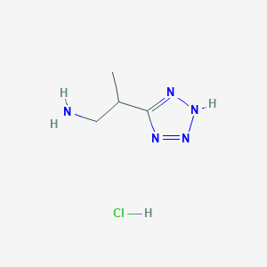 molecular formula C4H10ClN5 B2448029 2-(1H-1,2,3,4-tetrazol-5-yl)propan-1-amine hydrochloride CAS No. 1461705-04-3